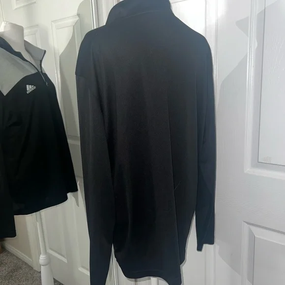 Adidas Golf Quarter Zip Long Sleeve Black & Gray Lightweight Size L - Picture 6 of 10